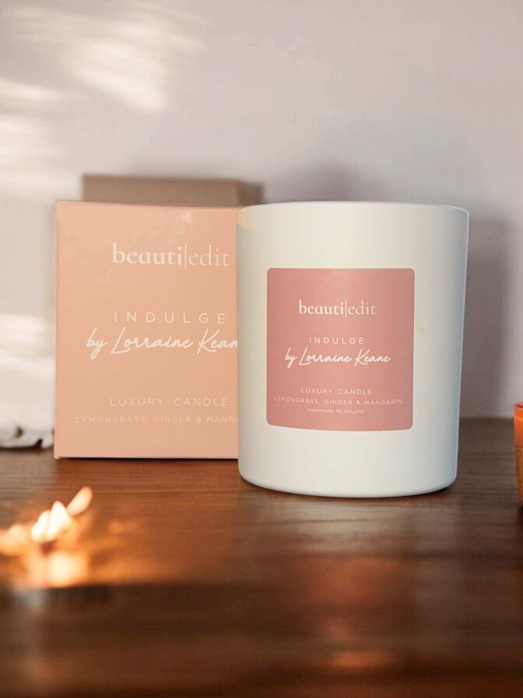 Indulge by Lorraine Keane Lemongrass, Ginger & Mandarin Candle – Luxury Scented Candle BeautiEdit